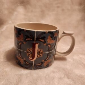 Anthropologie Mezze Monogram Tile Mug Letter J